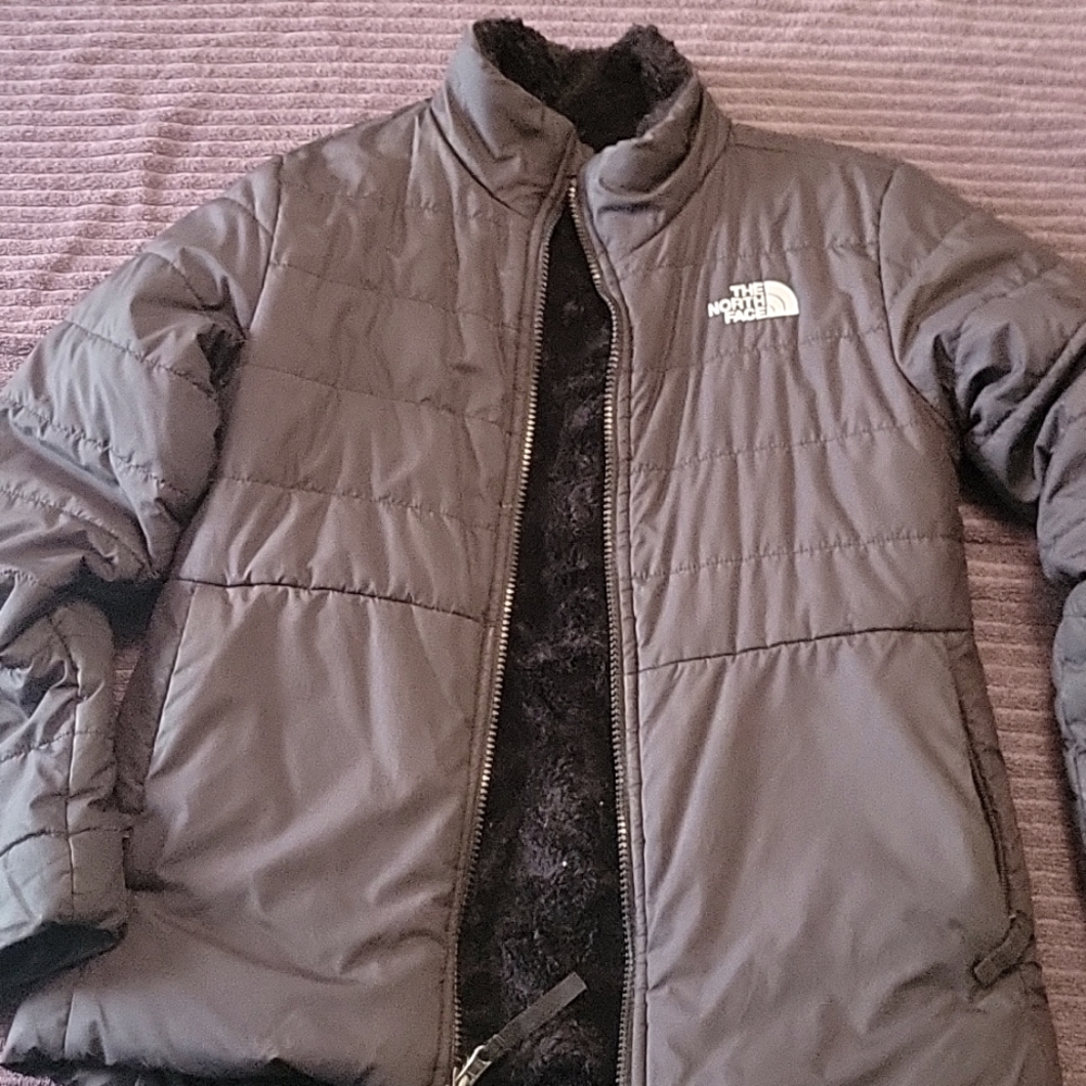The North  Face Girls reversible rosebud jacket sz M 10/12